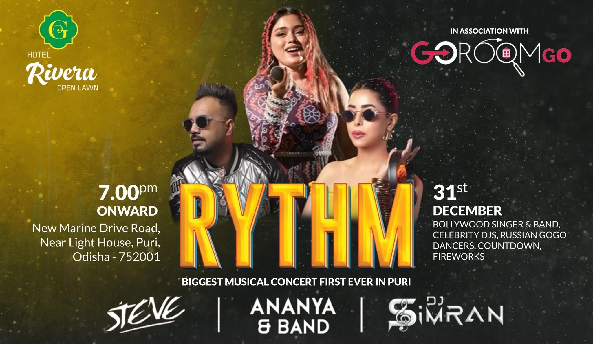 RYTHM 2025 | New Year’s Eve Live Concert in Puri | GoRoomGo x Hotel Rivera